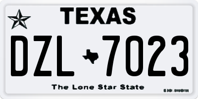 TX license plate DZL7023