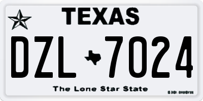 TX license plate DZL7024
