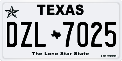 TX license plate DZL7025