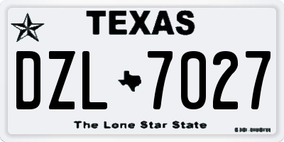 TX license plate DZL7027