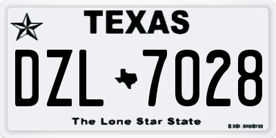 TX license plate DZL7028