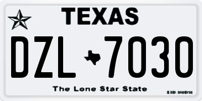TX license plate DZL7030