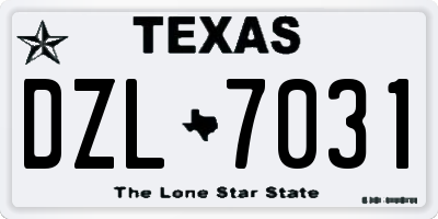 TX license plate DZL7031