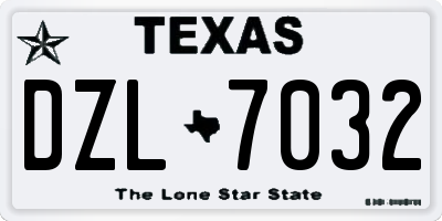 TX license plate DZL7032