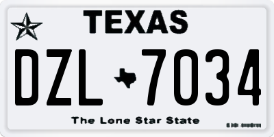 TX license plate DZL7034