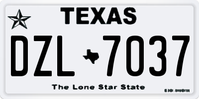 TX license plate DZL7037