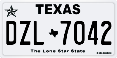 TX license plate DZL7042