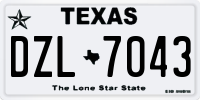 TX license plate DZL7043
