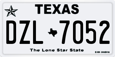 TX license plate DZL7052