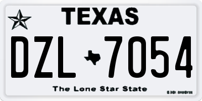 TX license plate DZL7054