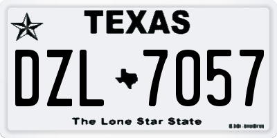 TX license plate DZL7057