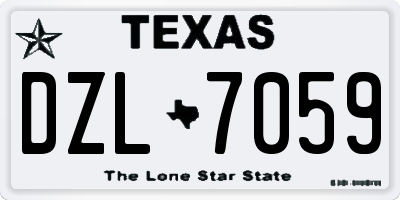 TX license plate DZL7059