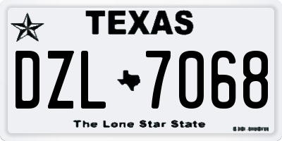 TX license plate DZL7068