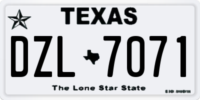 TX license plate DZL7071