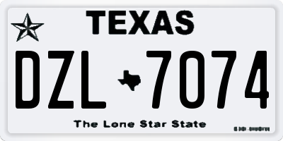 TX license plate DZL7074