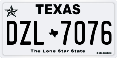 TX license plate DZL7076