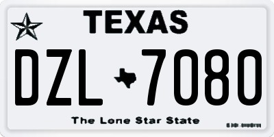 TX license plate DZL7080