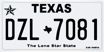 TX license plate DZL7081