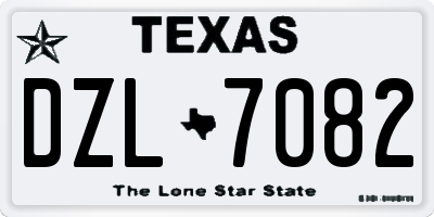 TX license plate DZL7082