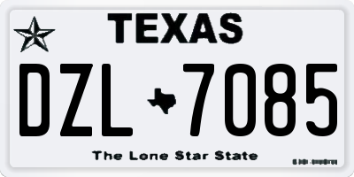 TX license plate DZL7085