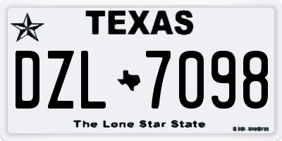 TX license plate DZL7098