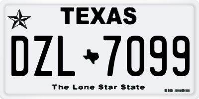 TX license plate DZL7099