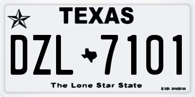 TX license plate DZL7101