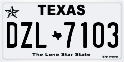 TX license plate DZL7103