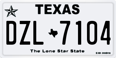 TX license plate DZL7104