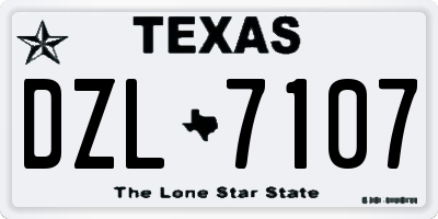 TX license plate DZL7107