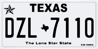 TX license plate DZL7110