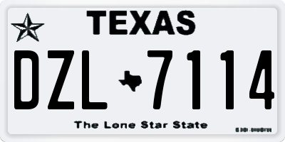 TX license plate DZL7114