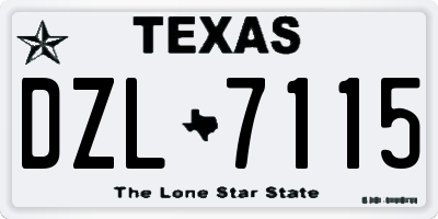 TX license plate DZL7115