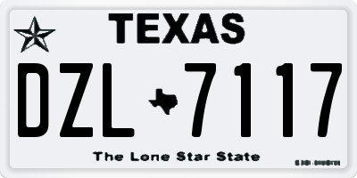 TX license plate DZL7117