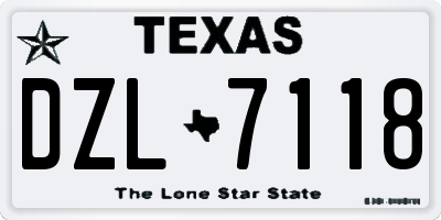 TX license plate DZL7118