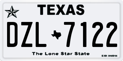 TX license plate DZL7122
