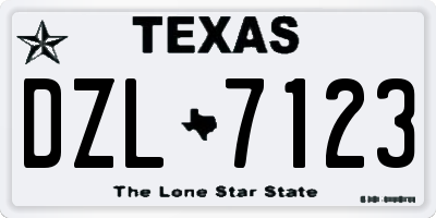 TX license plate DZL7123