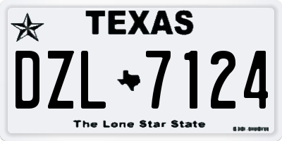 TX license plate DZL7124