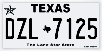 TX license plate DZL7125