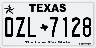 TX license plate DZL7128