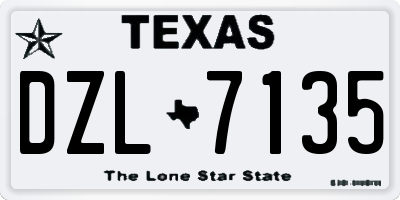 TX license plate DZL7135