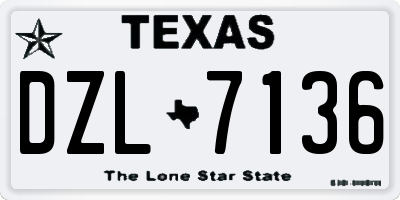 TX license plate DZL7136