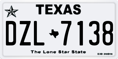 TX license plate DZL7138