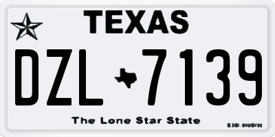 TX license plate DZL7139