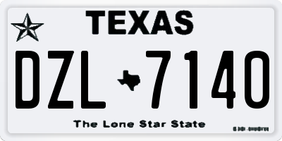TX license plate DZL7140