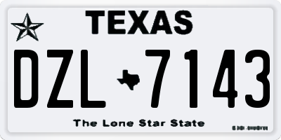 TX license plate DZL7143