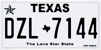 TX license plate DZL7144