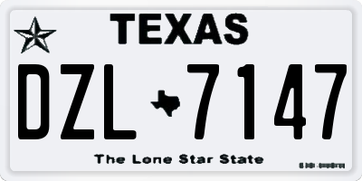TX license plate DZL7147