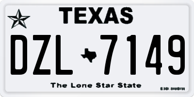 TX license plate DZL7149