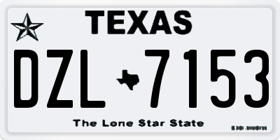 TX license plate DZL7153